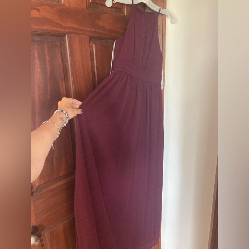 Kids size 12 wine colored bridesmaids dress from David’s Bridal